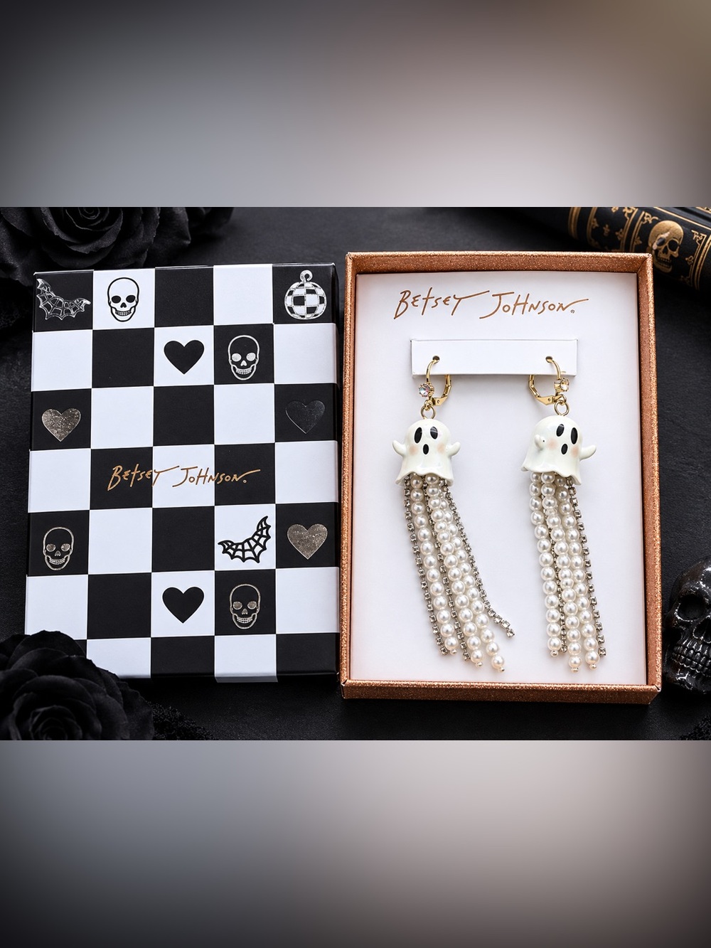 Betsy Johnson Ghost Fringe Earrings (Glow in the Dark)